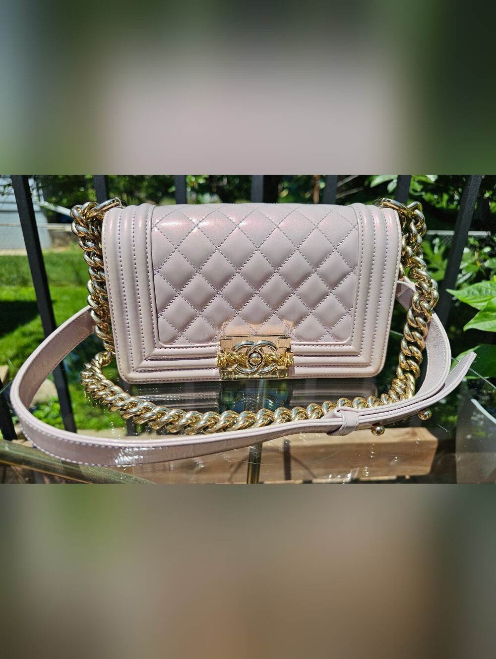 Chanel Boy Bag Small Patent Purple